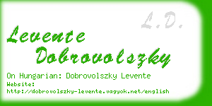 levente dobrovolszky business card